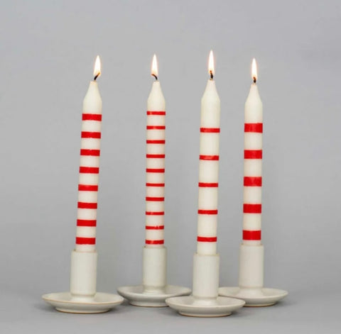 Set di 4 candele a righe